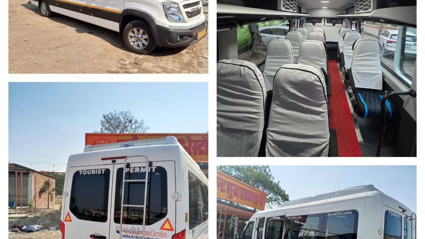 A boxy tempo traveller and a rounded monocoque luxury van parked side by side